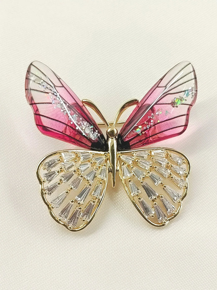 Lara Majenta Butterfly Brooch