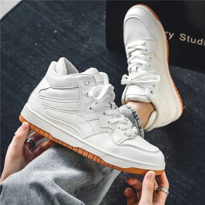 Leather Basketball Sneakers  - By Qivii