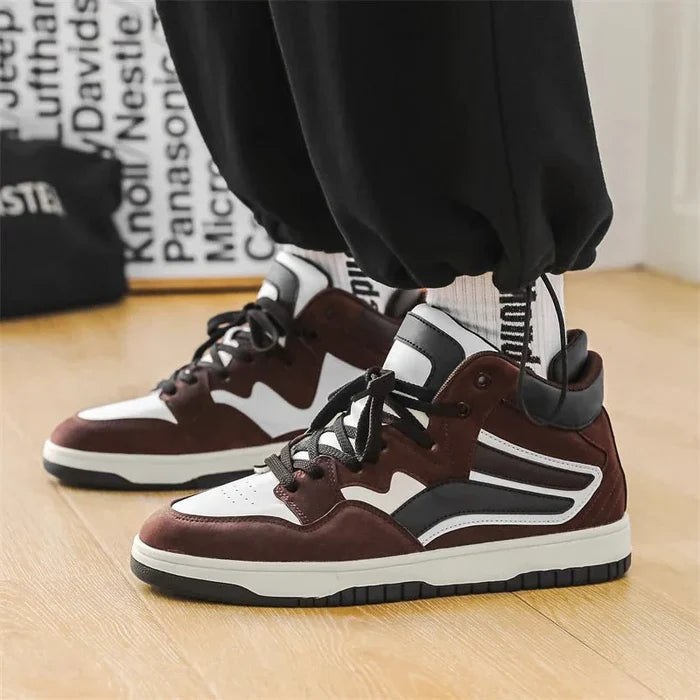 Leather Basketball Sneakers  - By Qivii