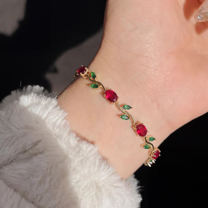 Luminous Design Gold Plated Crystal Stones Tulip Bracelet for Girls/Women