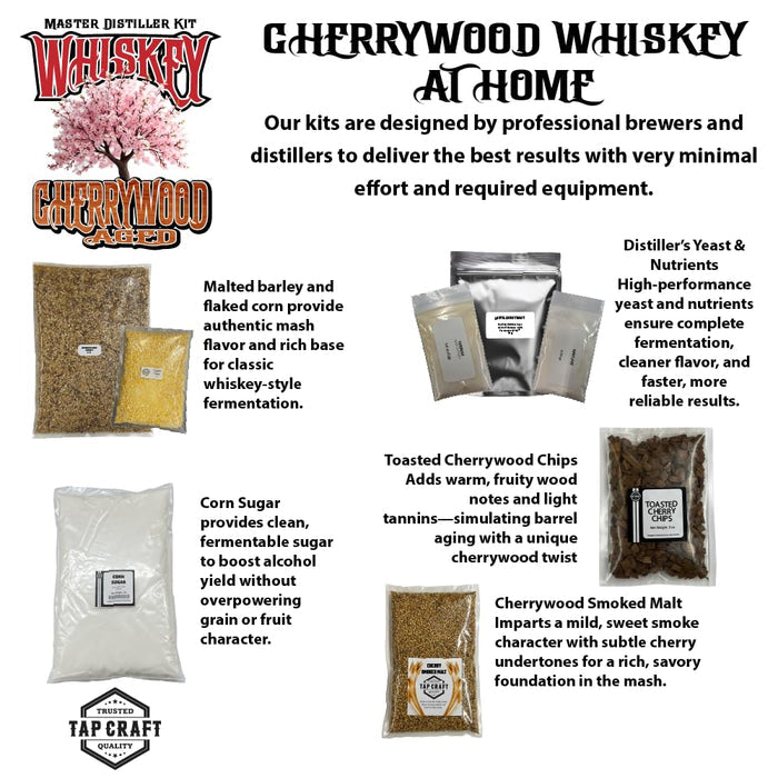 Master Distillers Cherrywood Aged Whiskey Recipe Mash Kit