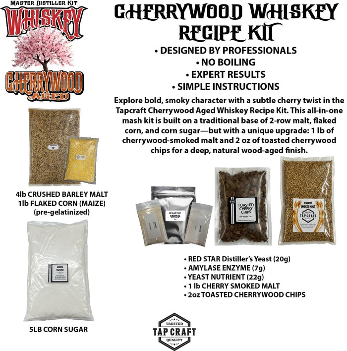 Master Distillers Cherrywood Aged Whiskey Recipe Mash Kit