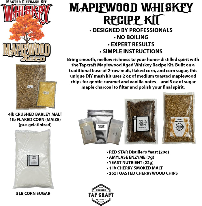 Master Distillers Maplewood Aged Whiskey Recipe Mash Kit