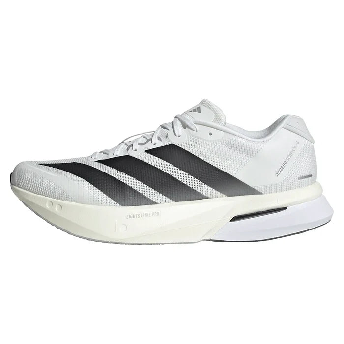 Men's Adizero Boston 13 Running Court Shoes Footwear White and Core Black
