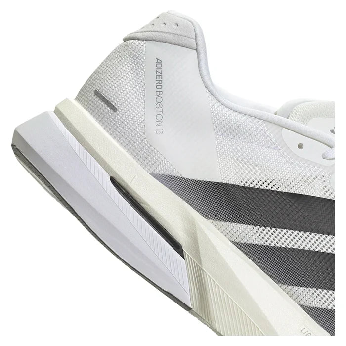 Men's Adizero Boston 13 Running Court Shoes Footwear White and Core Black