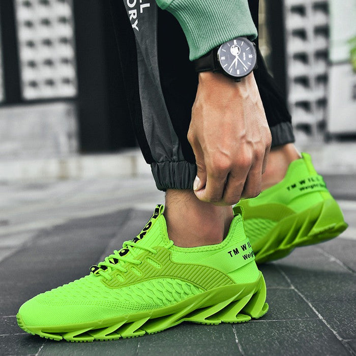 Men's AeroKnit Runner - Extended Fit Breathable Mesh - Platform Sneakers with Blade Sole & Maximum Cushion