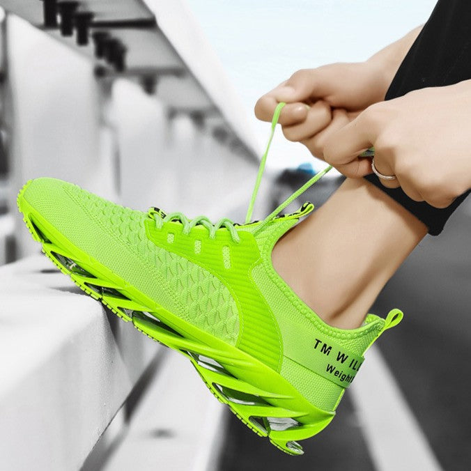 Men's AeroKnit Runner - Extended Fit Breathable Mesh - Platform Sneakers with Blade Sole & Maximum Cushion