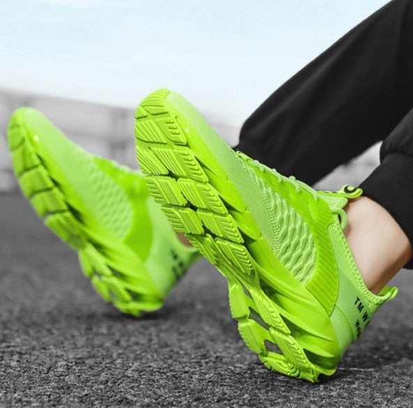 Men's AeroKnit Runner - Extended Fit Breathable Mesh - Platform Sneakers with Blade Sole & Maximum Cushion