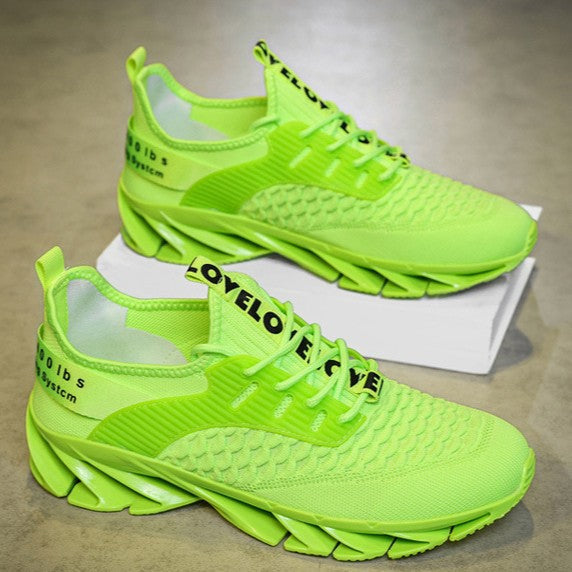 Men's AeroKnit Runner - Extended Fit Breathable Mesh - Platform Sneakers with Blade Sole & Maximum Cushion