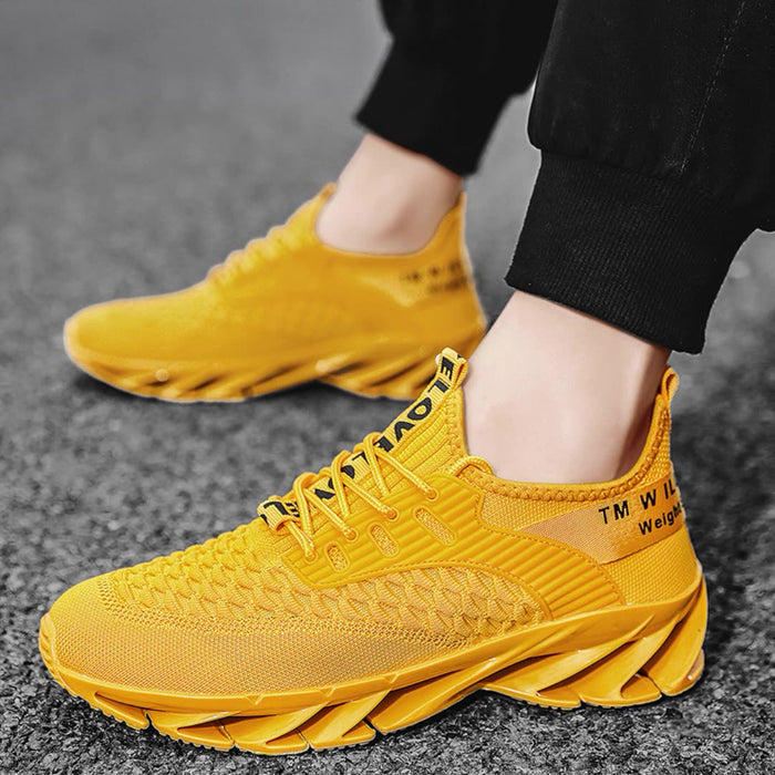 Men's AeroKnit Runner - Extended Fit Breathable Mesh - Platform Sneakers with Blade Sole & Maximum Cushion