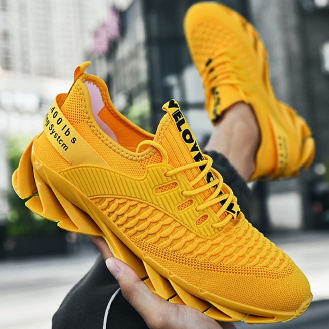 Men's AeroKnit Runner - Extended Fit Breathable Mesh - Platform Sneakers with Blade Sole & Maximum Cushion