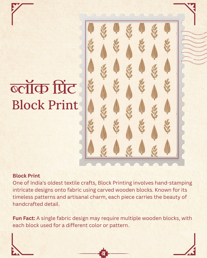Men's Aqua Block Print Cotton Kurta
