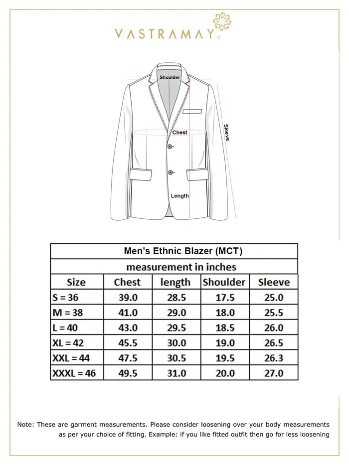 Men's Black Embellished Blazer