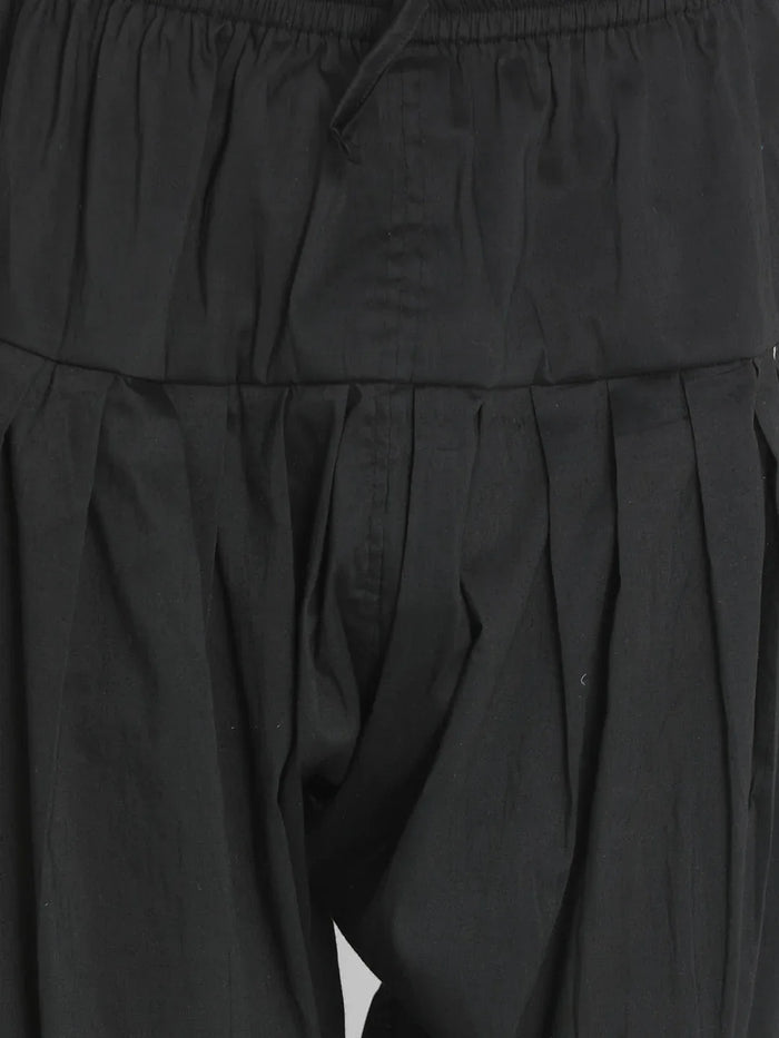 Men's Black Georgette Kurta Patiala And Dupatta Set