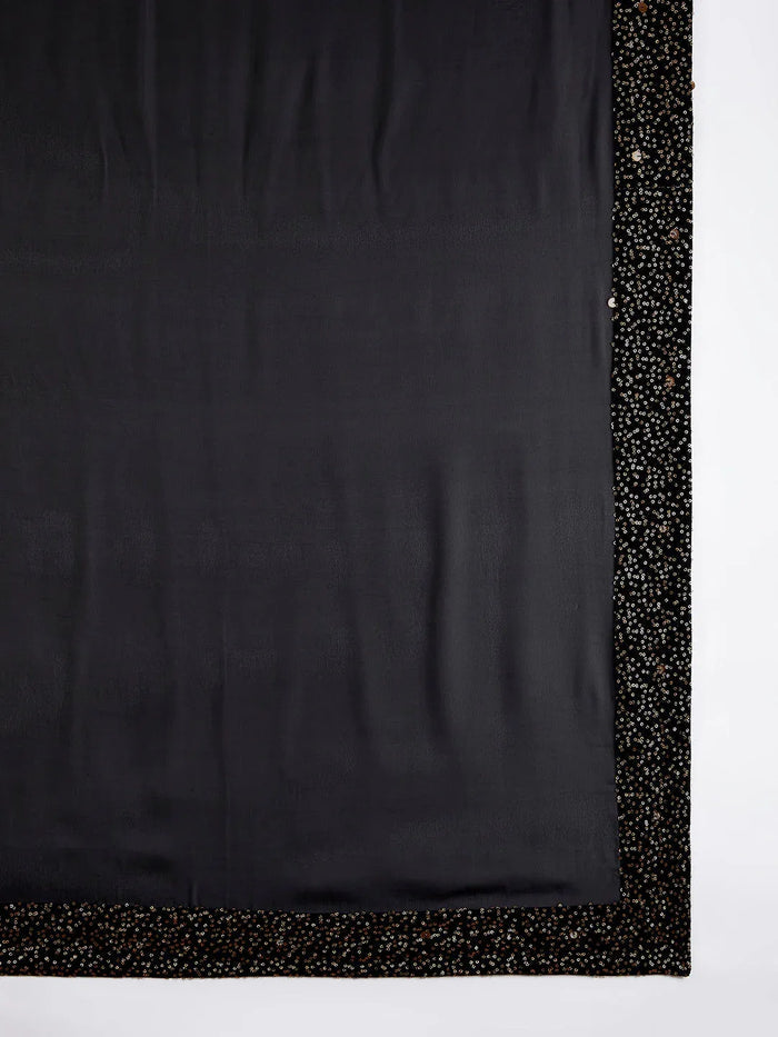 Men's Black Georgette Kurta Patiala And Dupatta Set