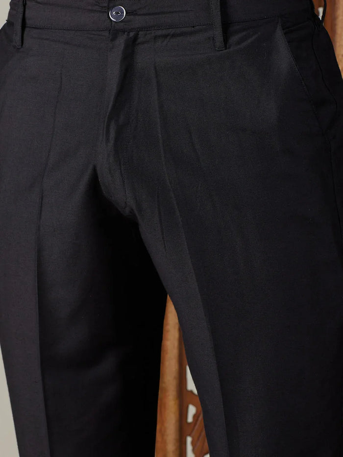Men's Black Mirror Georgette Kurta Pant Set
