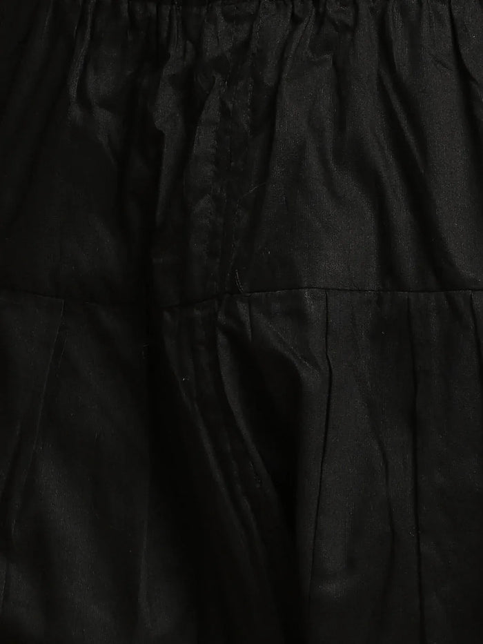 Men's Black Mirror Georgette Kurta With Patiala Set