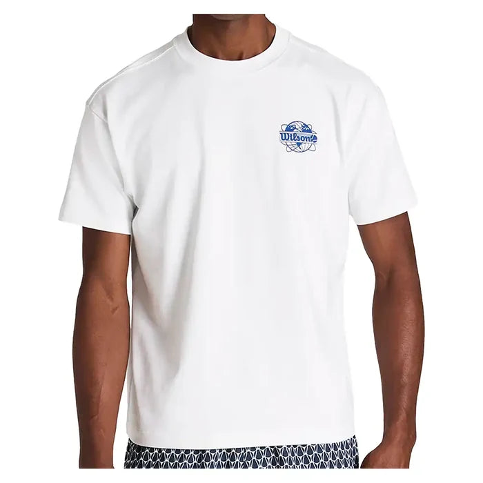 Men's Classic Graphic Tee Bright White and Blue Quartz