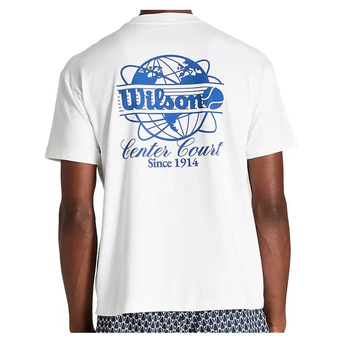 Men's Classic Graphic Tee Bright White and Blue Quartz