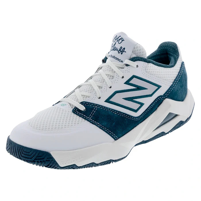 Men's Coco Delray D Width Court Shoes NB White and Deep End