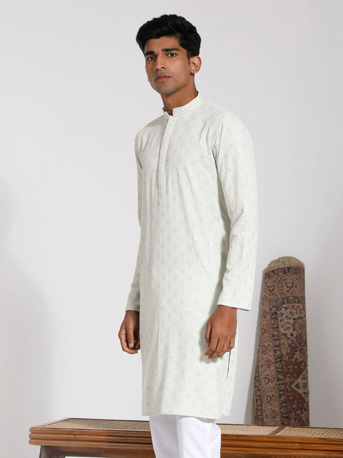 Men's Cream Rayon Kurta
