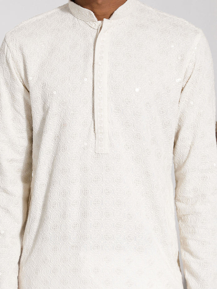 Men's Cream Rayon Kurta
