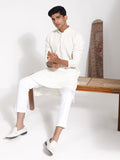 Men's Cream Rayon Kurta
