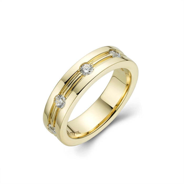 Mens double Grooved wedding band-ring-lirysjewelry