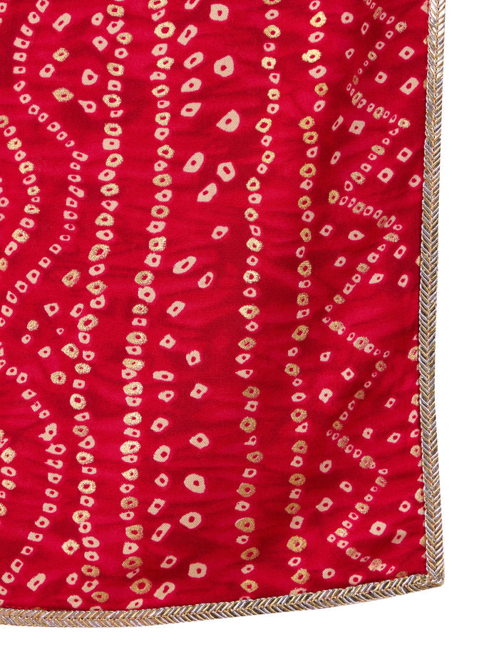 Mens Falsa Bandhani Kurta Set with Cream Pant and Dupatta