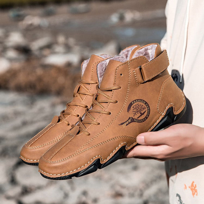 Men's High-Top Winter Suede Martin Boots Handmade Casual Boots