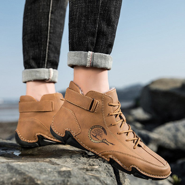 Men's High-Top Winter Suede Martin Boots Handmade Casual Boots