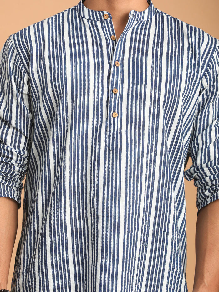 Men's Indigo Blue Cotton Kurta