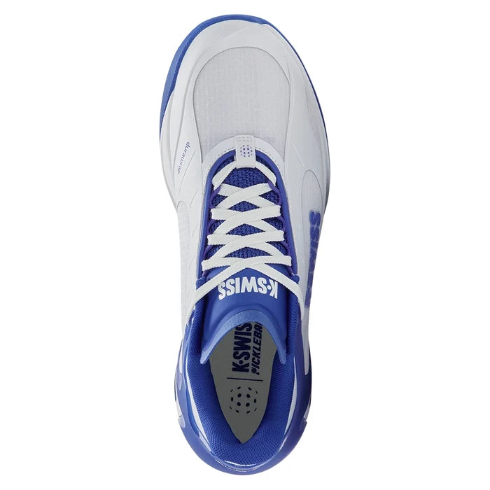 Men's K-Frame Pickleball Court Shoes White and Dazzling Blue