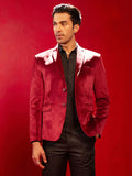 Men's Maroon Velvet Fancy Blazer