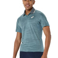 Men's Match Jacquard Short Sleeve Tennis Polo,Apparel,Asics,401 Foggy Teal,S,Tennis Express,2041A420_401