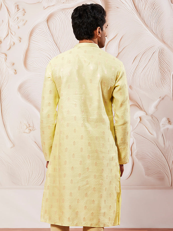 Men's Mint Green Silk Blend  Kurta