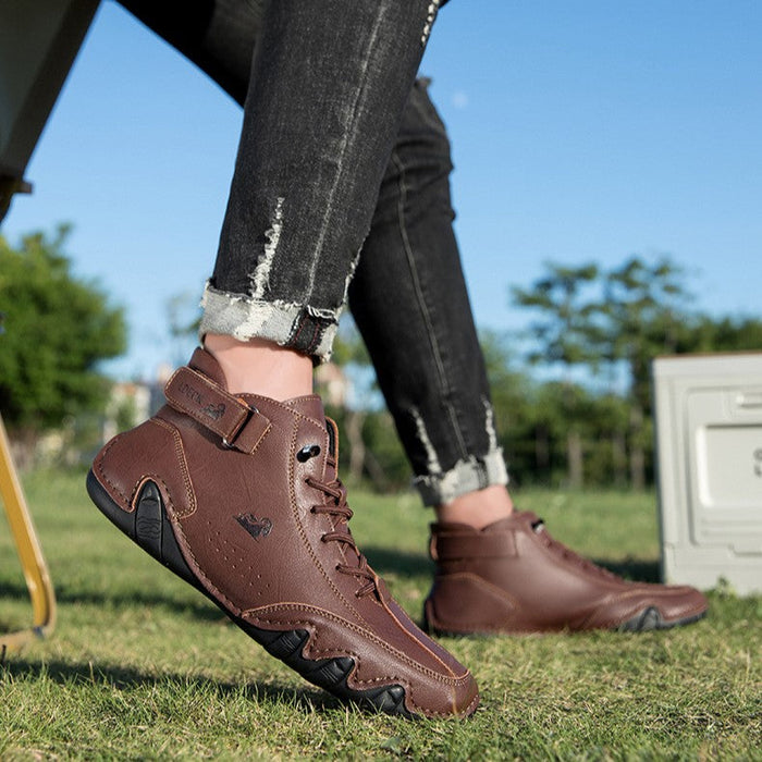 Men’s Octopus High-Top Lace-Up Hand-Sewn Leisure Boots