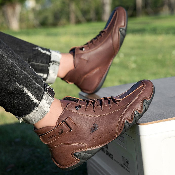Men’s Octopus High-Top Lace-Up Hand-Sewn Leisure Boots