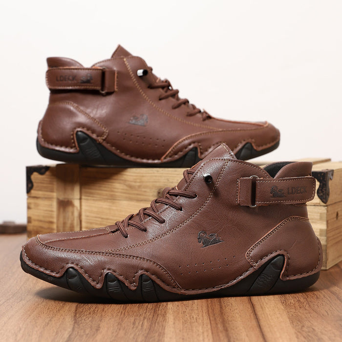 Men’s Octopus High-Top Lace-Up Hand-Sewn Leisure Boots