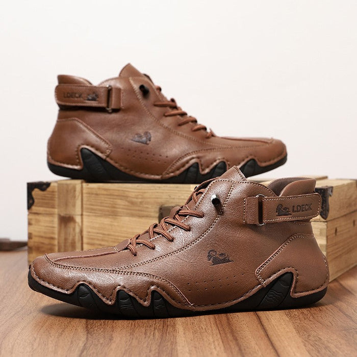 Men’s Octopus High-Top Lace-Up Hand-Sewn Leisure Boots