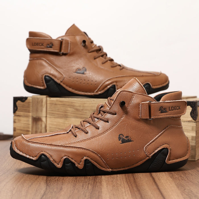 Men’s Octopus High-Top Lace-Up Hand-Sewn Leisure Boots