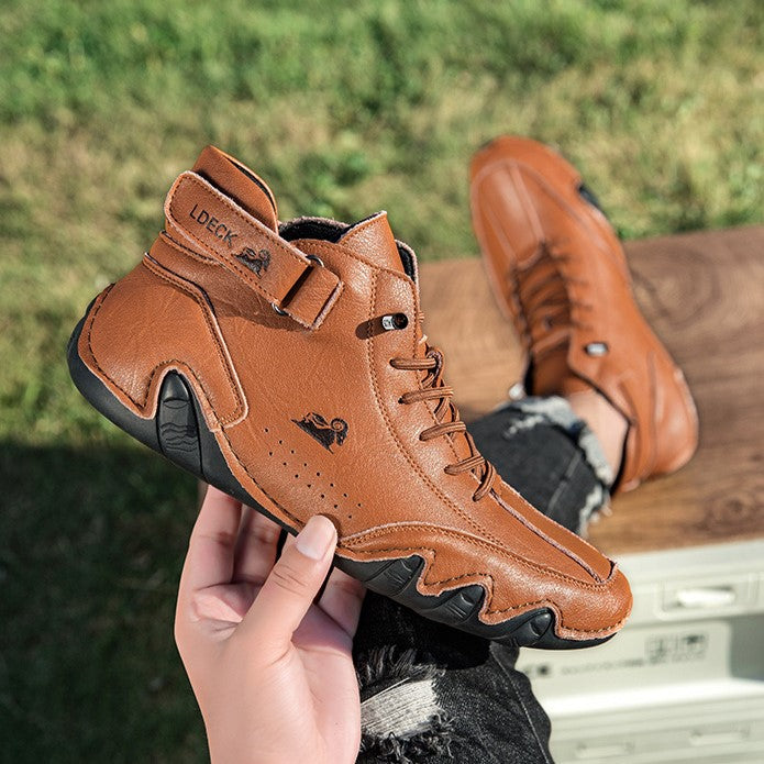Men’s Octopus High-Top Lace-Up Hand-Sewn Leisure Boots