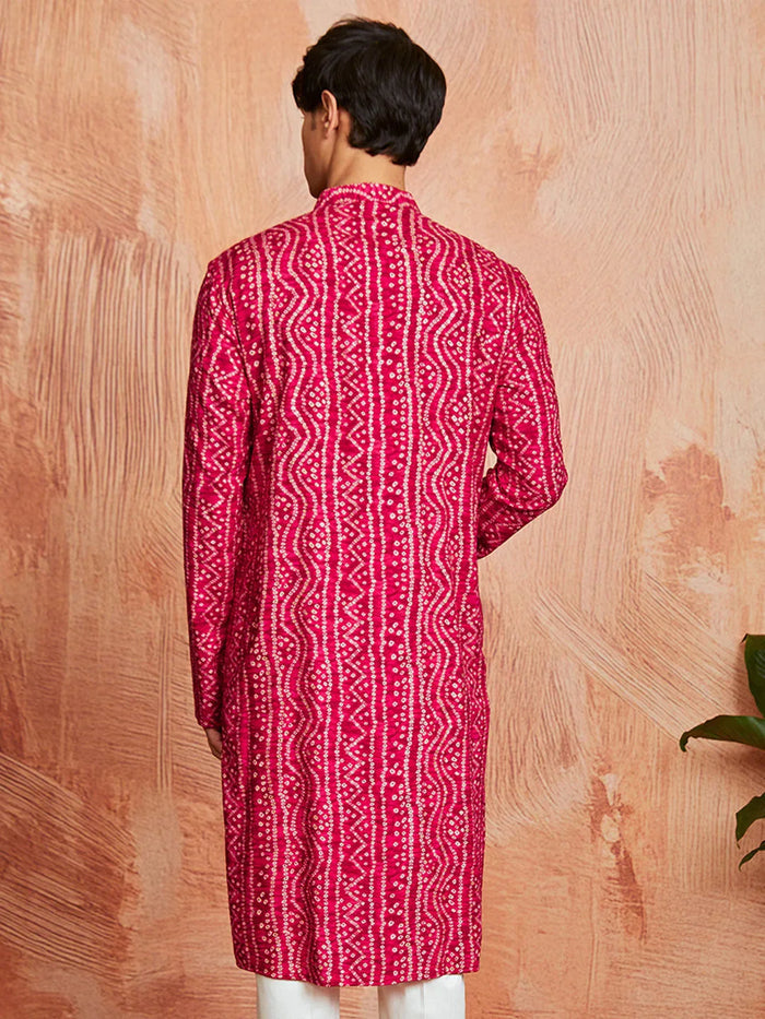 Men's Pink Rayon Kurta