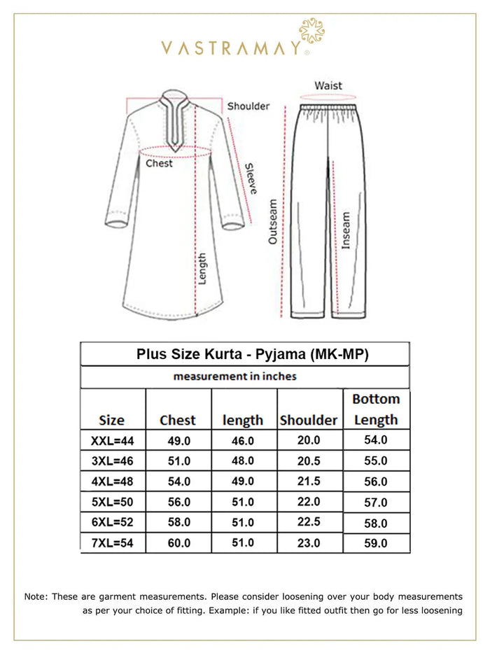 Men's Plus Size Maroon Silk Blend Kurta Pyjama Set