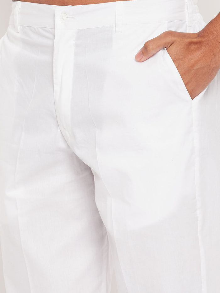 Men's Rust Pathani Suit With White Pant Set