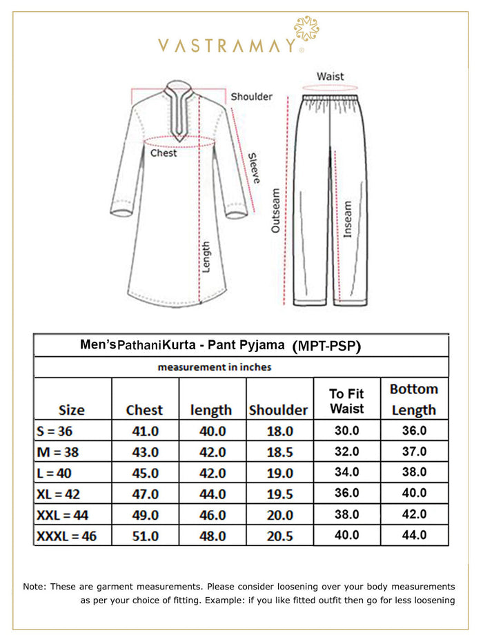 Men's Rust Pathani Suit With White Pant Set