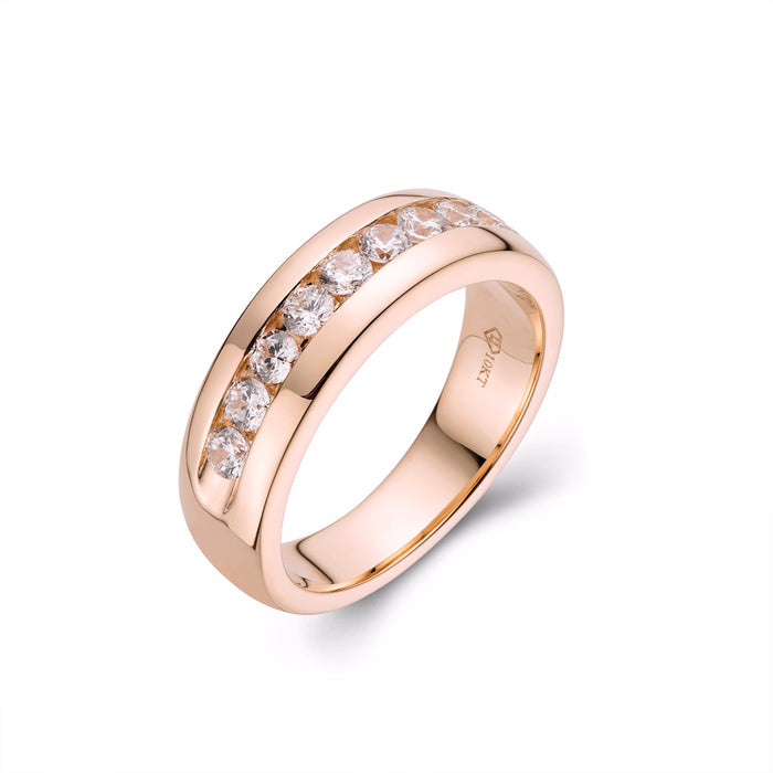 Mens Ten-Stone Channel-Set Wedding Band-ring-lirysjewelry