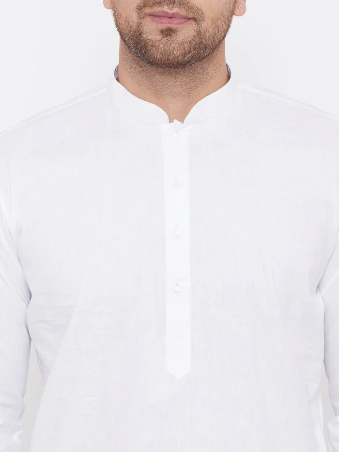 Men's White Cotton Kurta