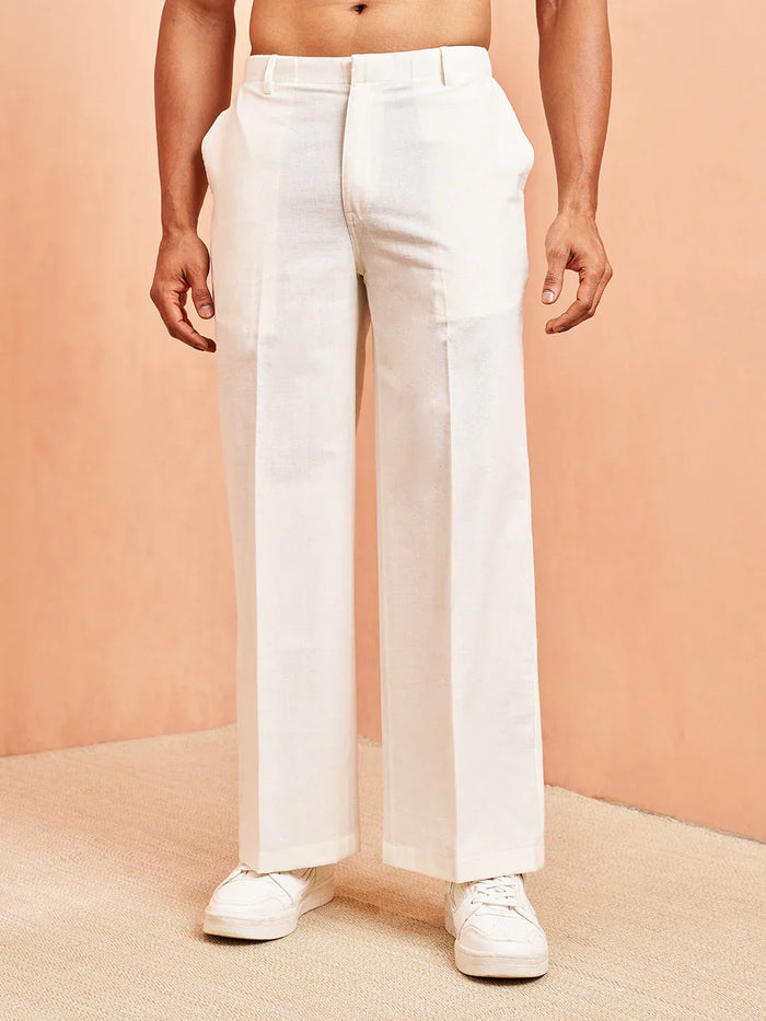 Men's White Cotton Pant
