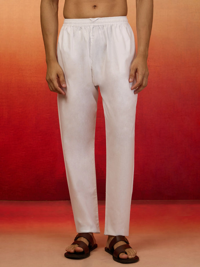 Men's White Cotton Pyjamas